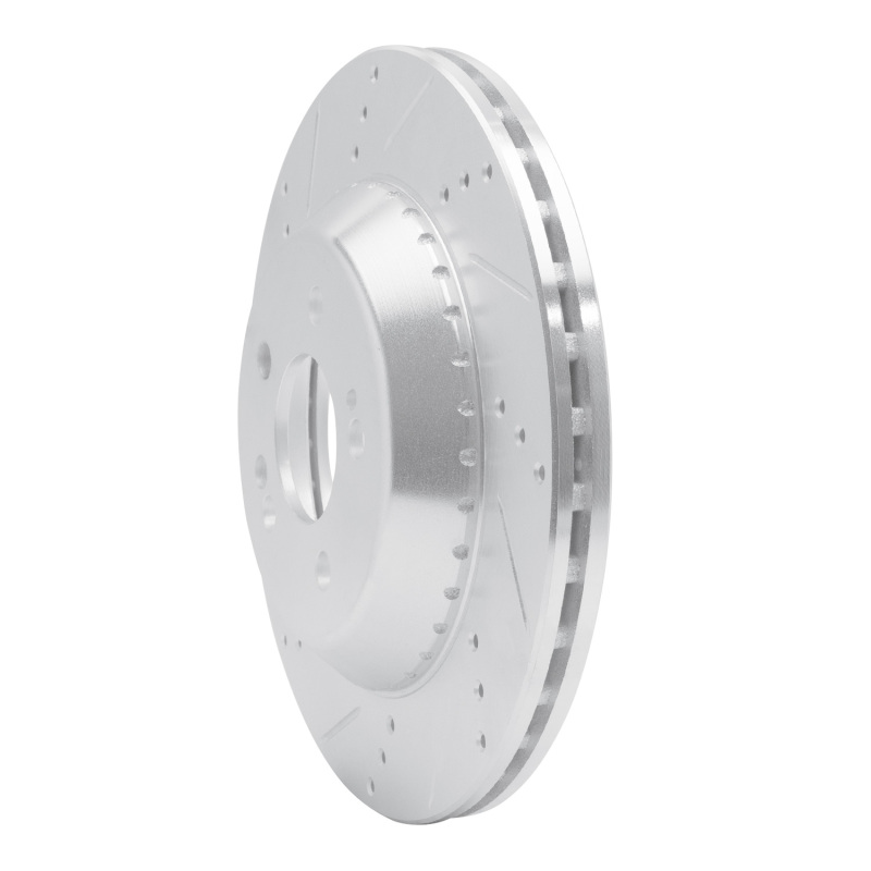 Mercedes-Benz S550 Brake Rotor (1) - Rear Left - R1 Concepts - Drilled & Slotted - Silver - `15-`21